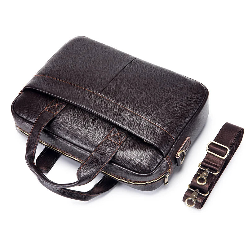 Men’s Cowhide Briefcase – 14 Inch Laptop Bag