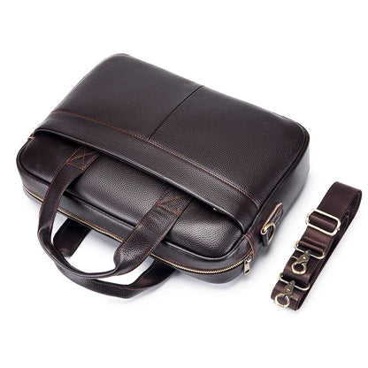 Men’s Cowhide Briefcase – 14 Inch Laptop Bag