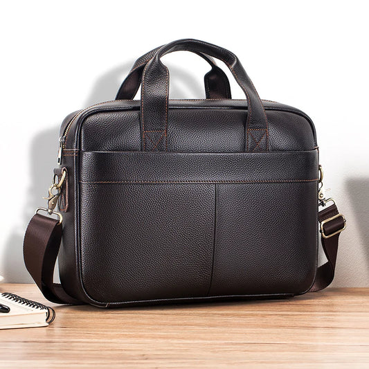 Men’s Cowhide Briefcase – 14 Inch Laptop Bag