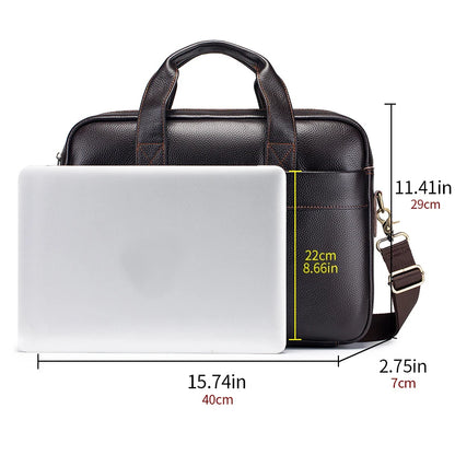 Men’s Cowhide Briefcase – 14 Inch Laptop Bag