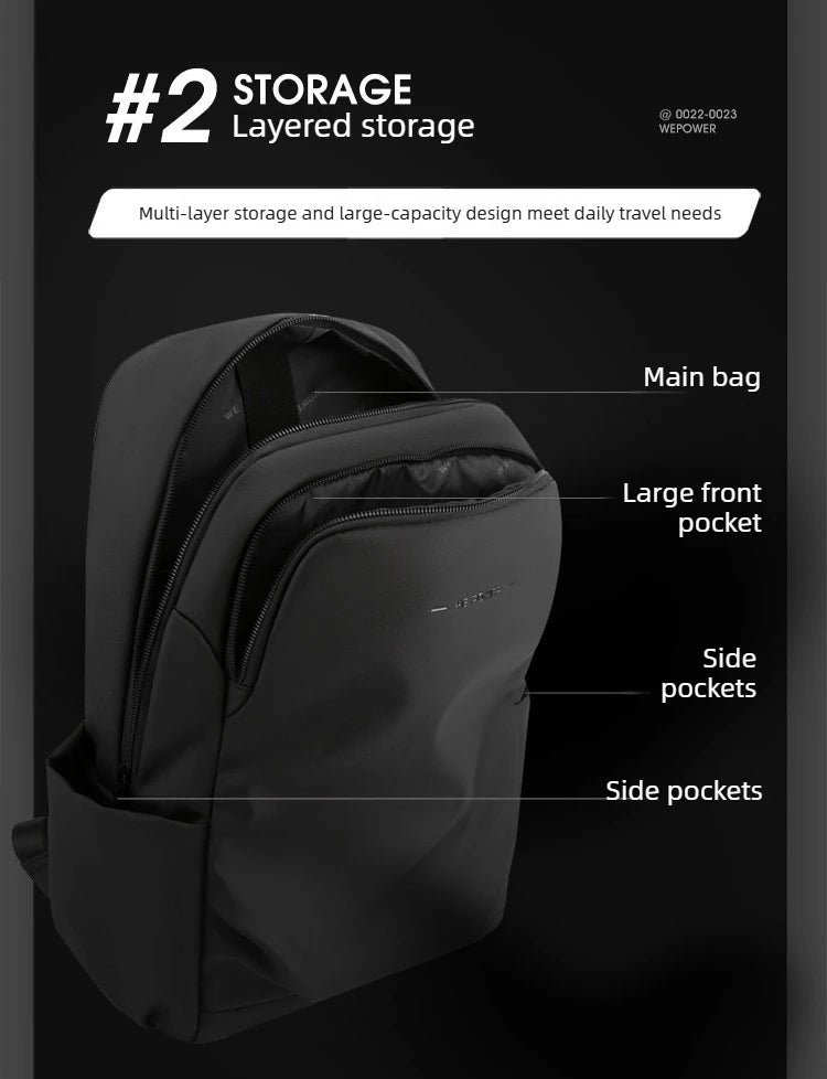 Men’s Frosted Leather Backpack – Waterproof Laptop Bag