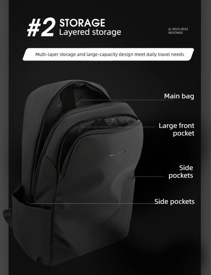 Men’s Frosted Leather Backpack – Waterproof Laptop Bag