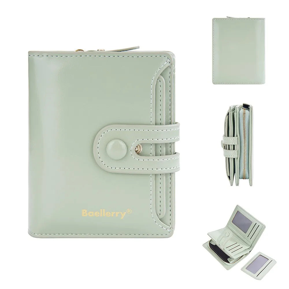 Women’s Waxed Leather Wallet – Buckle Zipper Design