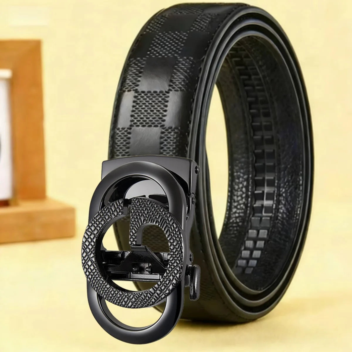 Men’s Cowhide Automatic Buckle Belt – Business Casual