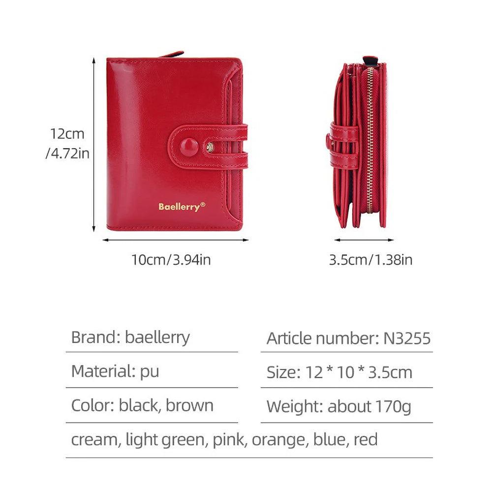 Women’s Waxed Leather Wallet – Buckle Zipper Design
