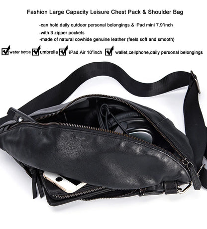 Men’s Leather Chest Bag – Sling Crossbody Pack