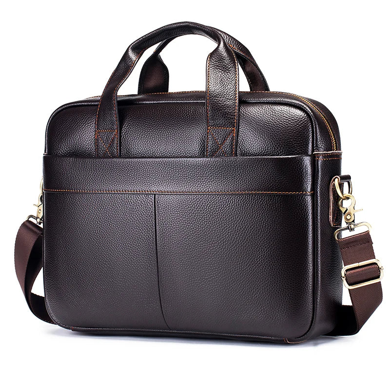 Men’s Cowhide Briefcase – 14 Inch Laptop Bag