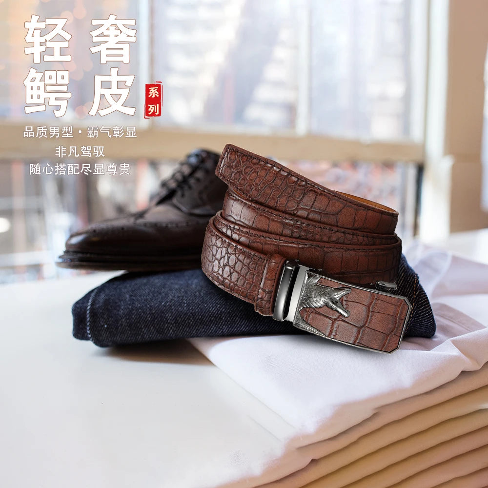 Men’s PU Automatic Buckle Belt – Business Style