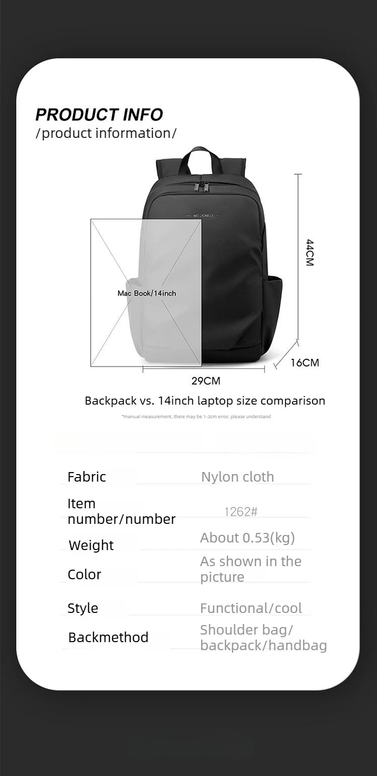 Men’s Frosted Leather Backpack – Waterproof Laptop Bag