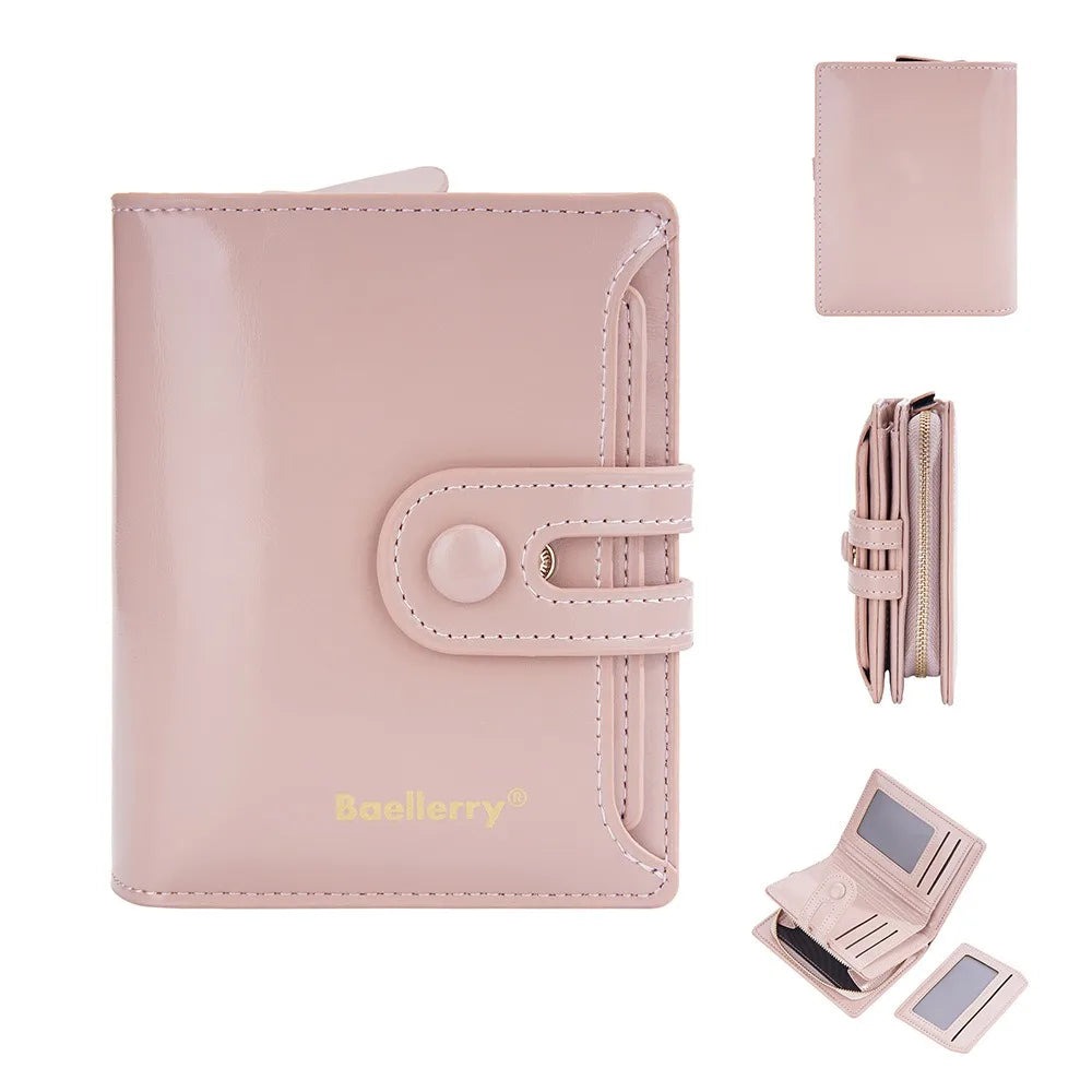 Women’s Waxed Leather Wallet – Buckle Zipper Design