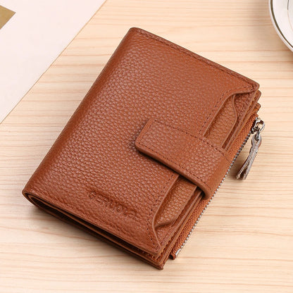 RFID Leather Tri-Fold Wallet – Anti-Theft