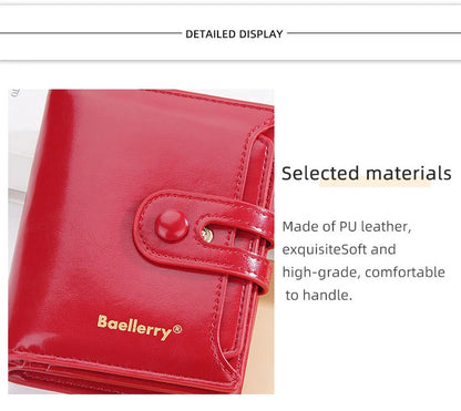Women’s Waxed Leather Wallet – Buckle Zipper Design