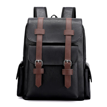 Men’s PU Leather Backpack – Laptop School Bag