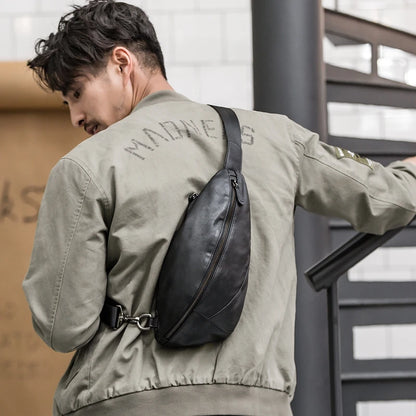 Men’s Leather Chest Bag – Sling Crossbody Pack