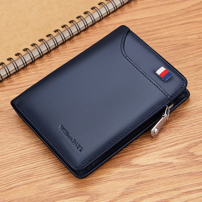 Men’s Leather Zipper Wallet – Business Card Holder