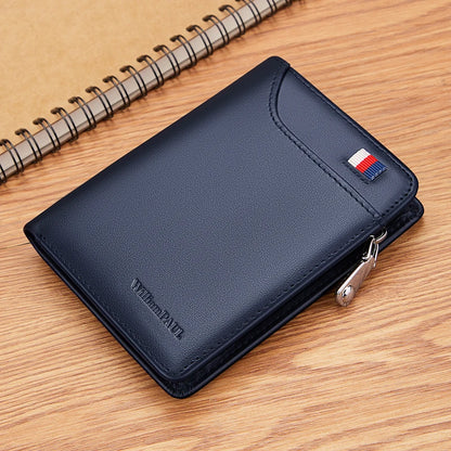 Men’s Leather Zipper Wallet – Business Card Holder