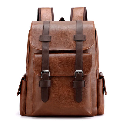 Men’s PU Leather Backpack – Laptop School Bag