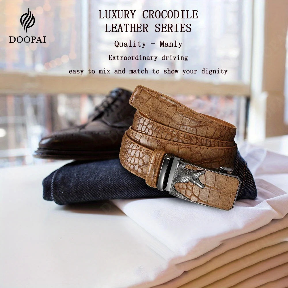 Men’s PU Automatic Buckle Belt – Business Style