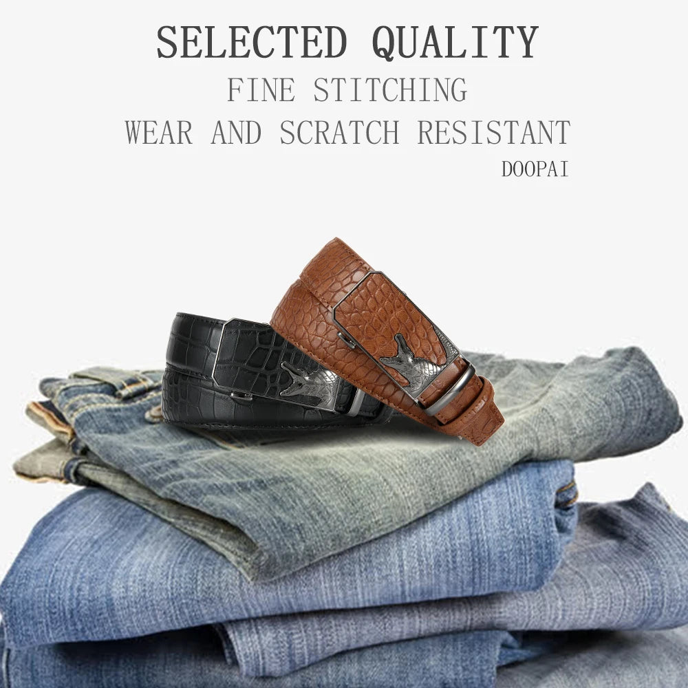 Men’s PU Automatic Buckle Belt – Business Style